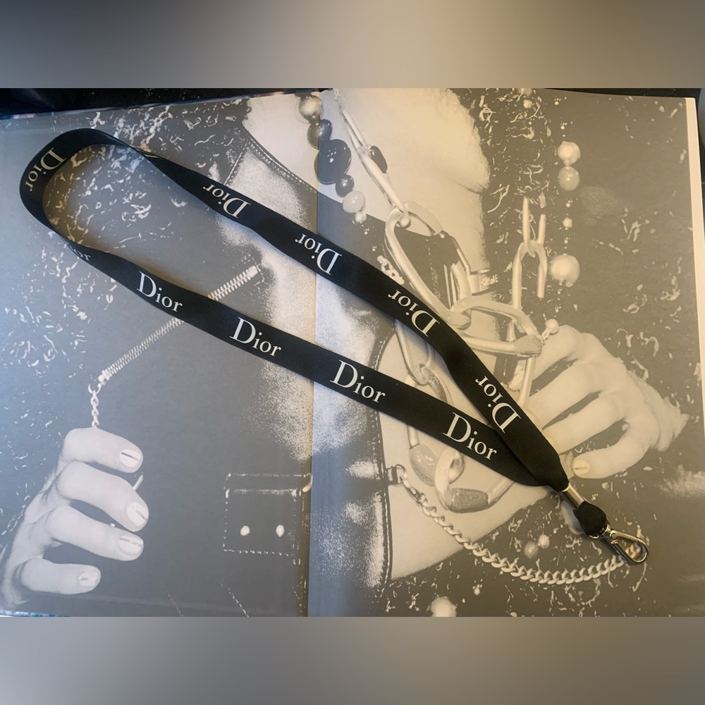 Authentic Dior double sided lanyard without event pass
